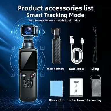 Travel Vlog Accessories - Câmera Digital Portátil de Bolso com