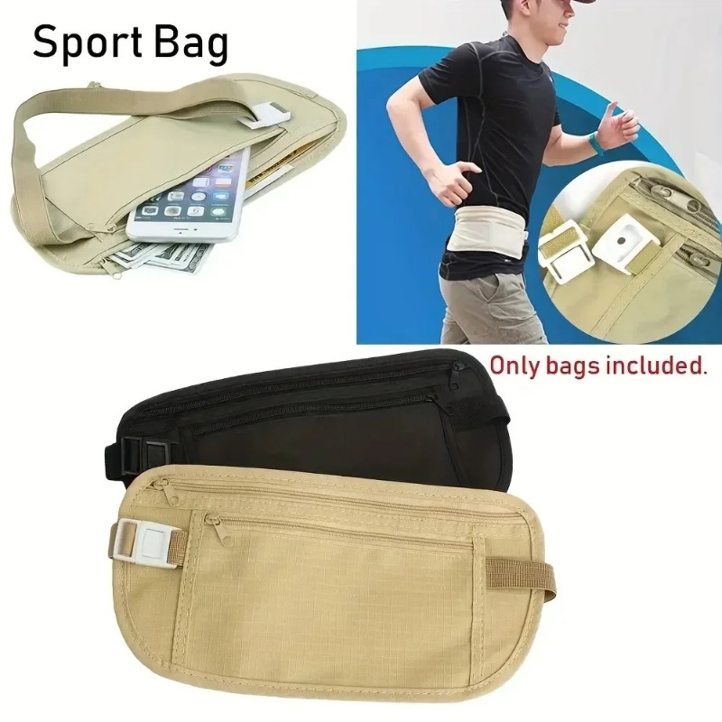 Money Belt Hidden - Bolsa de Cintura Esportiva Invisível para