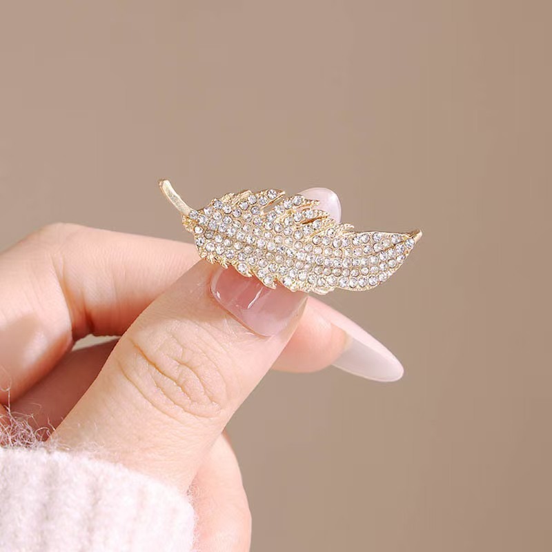 Broche de penas de diamante co - Travel Accessories Luxury avaliação e preço