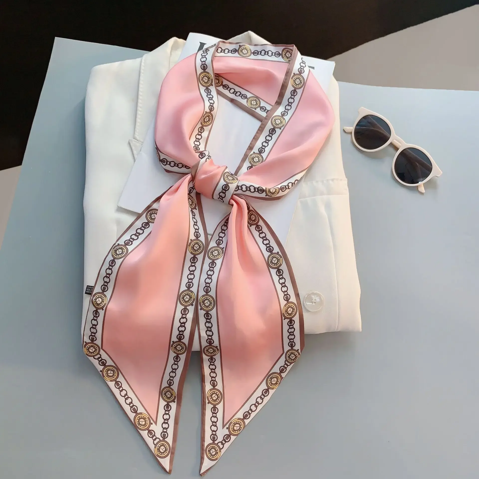 Lenço Estreito Estampado Xadre - Travel Accessories Luxury avaliação e preço