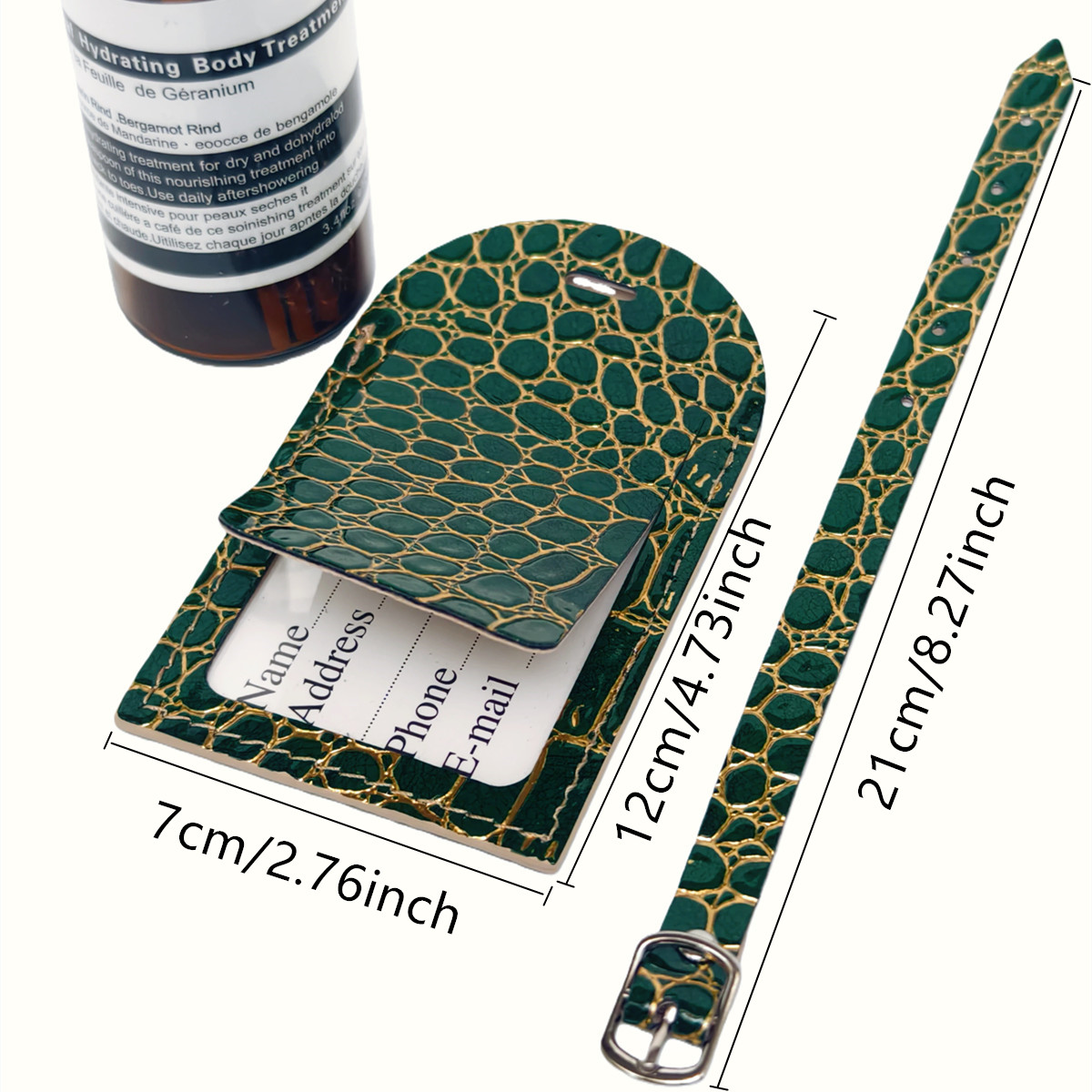 Crocodilo em relevo ouro/prata - Luggage Tag Leather avaliação e preço