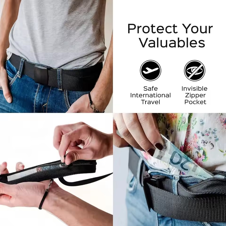 Novo cinto antifurto para viag - Money Belt Hidden avaliação e preço